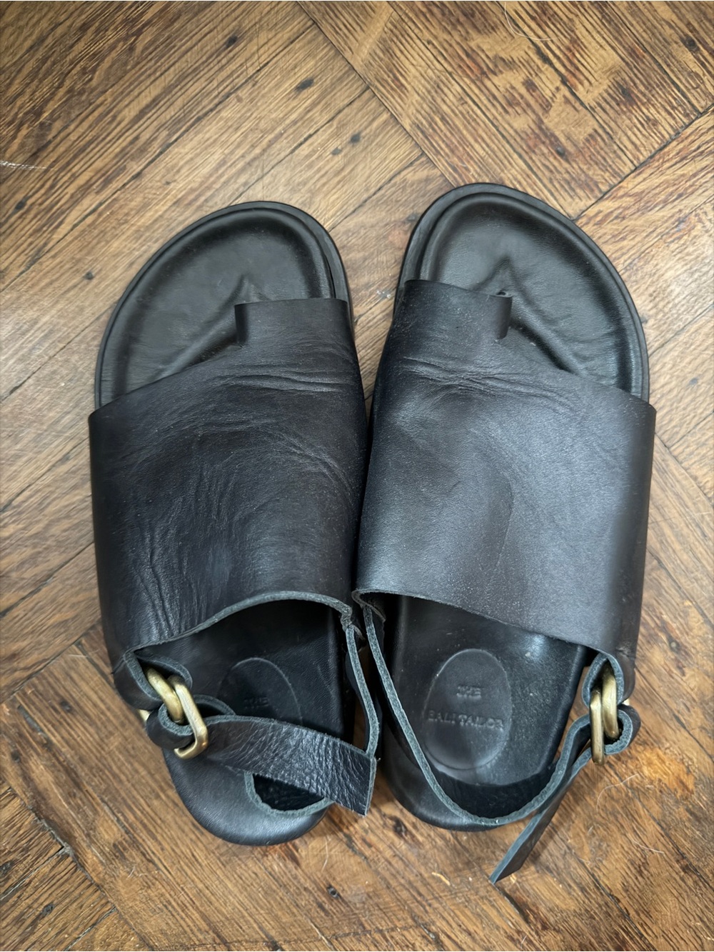 Bali Tailor Dita Sandals in Black Leather size 37